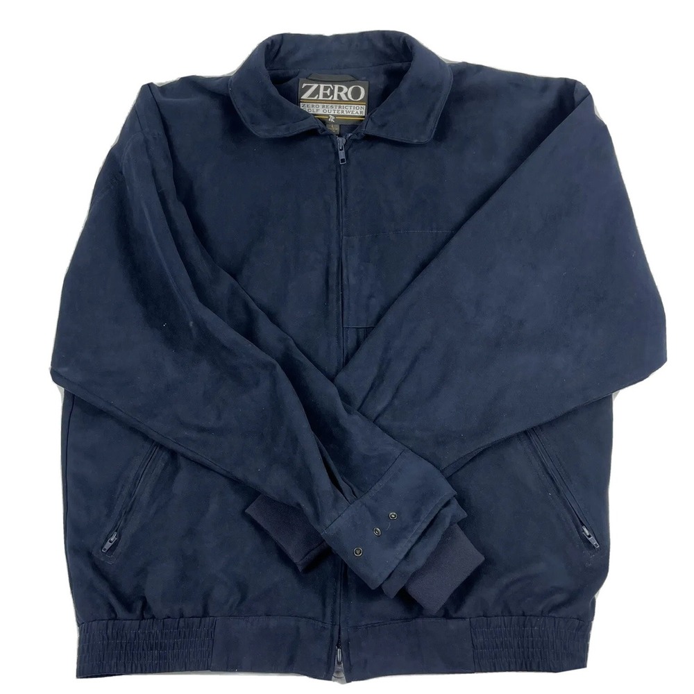 ZERO Restriction Golf Outerwear Men's Large Windbreaker Jacket Navy Blue